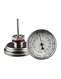 OneBom Termómetro de Esfera 1 2 NPT Cerveza Homebrew de acero inoxidable con 0 220oF y  10 100oC doble escala