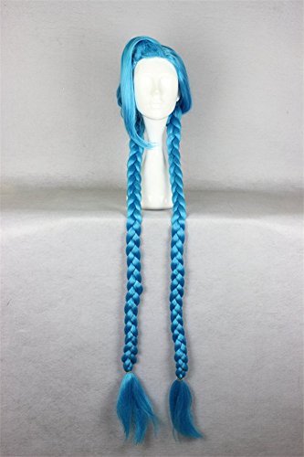 Kadiya Women Long Blue Braided Fashion Anime Synthetic Hair Cosplay Wig - Image 2