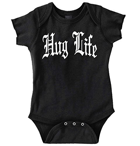 Brisco Brands Hug Life Cute Funny Thug Newborn Gangster Romper Bodysuit