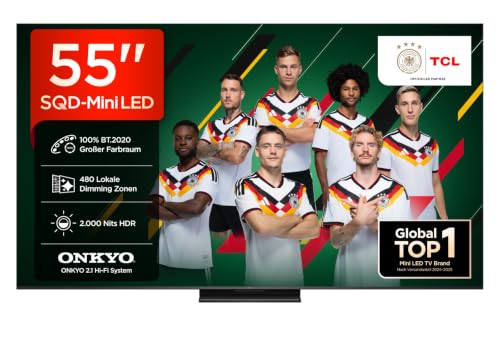 55Q7D PRO 55 Zoll 4K SQD-Mini LED TV, 100% BT.2020, 480 Local Dimming Zonen, 2.000 Nits HDR, Antireflexion, 144 Hz, Dolby Vision IQ & Dolby Atmos, Google TV