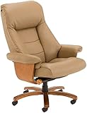 Mac Motion Oslo Mandal Office Desk Chair Recliner in Sand Leather and Walnut