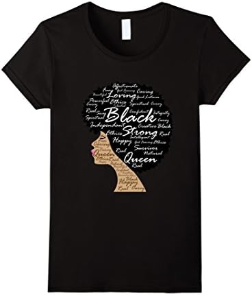 Women's  Strong Black Beautiful Queen T-Shirt Medium Black