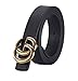 [TGVQUN] Luxury Designer GG Style Slim Thin Women Girl Fashion Belt [2.5CM Width] (95CM [Waist 26-30], Black) (Black, 95CM [Waist 26-30])