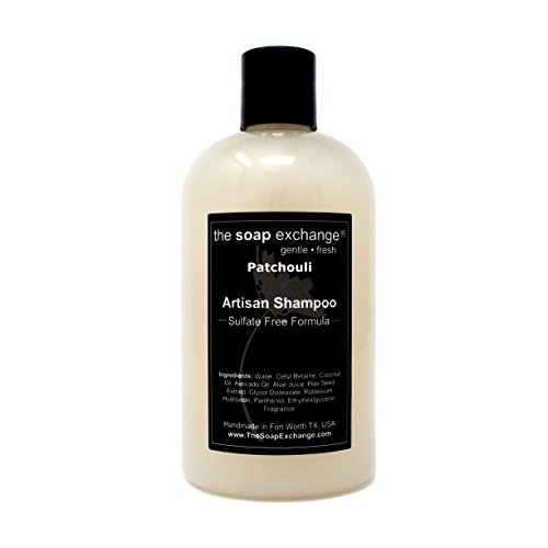 Hair Shampoo - Patchouli Scent - Hand Crafted 12 fl oz / 354 ml Natural Artisan Hair Care, Gentle, Sulfate & Paraben Free, Cleanse, Moisturize, & Protect. Made in the USA.