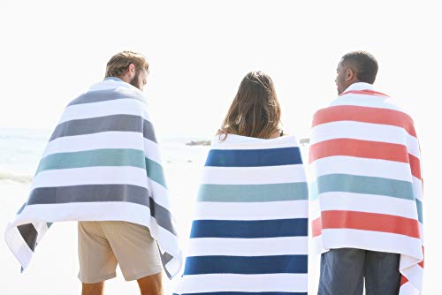Oversize Plush Cabana Towel by Laguna Beach Textile Co | Coral and Sea Glass | 1 Classic, Beach and Pool House Towel … - Thumbnail 5