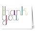 Note Card Cafe Thank You Cards with Aqua Blue Ocean Envelopes | 36 Pack | Rainbow Letters Thank You | Blank Inside, Glossy Finish | for Greeting Cards, Occasions, Birthdays, Gifts