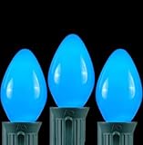 Novelty Lights, Inc. C7-5C-BL Ceramic Outdoor Patio Party Christmas Replacement Bulbs, Blue, 25 Pack