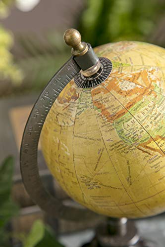IMAX 5490 Colony Globe - World Globe Map, Globe Stand with Nickel Finish Base, Metallic Globe. Home Decor Accents - Thumbnail 5