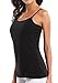 belamo Women Basic Solid Camisole Shelf Bra Undershirts Cotton Tank top Camis Black White XL 2 Packs