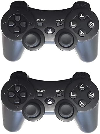 2 Pack Wireless Bluetooth PS3 Controller, Gamepad Remote for PS3 (Black+Black)