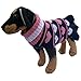 Jecikelon Pet Dog Long Sweaters Dress Knitwear Turtleneck Pullover Warm Winter Puppy Sweater Long Dresses (Navy Heart, Medium)