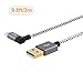 CableCreation 10 Feet Left Angle Micro USB 2.0 Braided Cable, 90 Degree Vertical Left USB 2.0 A Male to Micro USB Male with Aluminium Case,3Meters, Space Gray