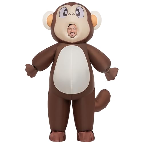 Photo 1 of Spooktacular Creations Inflatable Halloween Costume for Adult, Funny Monkey Costume Full Body Air Blow Up Suit for Halloween Dress Up Parties, Large(67In)