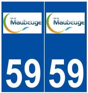 59 Maubeuge Logo Autocollant Plaque Stickers Ville Droits Amazon Fr Cuisine Maison