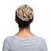 Benehair Scrunchy Updo Wavy Straight Hair Bun Clip Messy Donut Chignons Synthetic Hairpiece Hair Extension (light ash brown & bleach blonde-thicker)