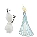 Hallmark Christmas Ornaments, Disney Frozen Elsa and Olaf, Glass Set of 2