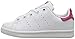adidas Originals Stan Smith Sneaker, White/White/Bold Pink, 3 US Unisex Little Kid