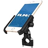 ILM Upgraded Bike Motorcycle Phone Mount Aluminum Bicycle Cell Phone Holder Accessories Fits iPhone X Xs 7 7 Plus 8 8 Plus iPhone 6s 6s Plus Galaxy S7 S6 S5 Holds Phones up to 3.7" Wide (Black)