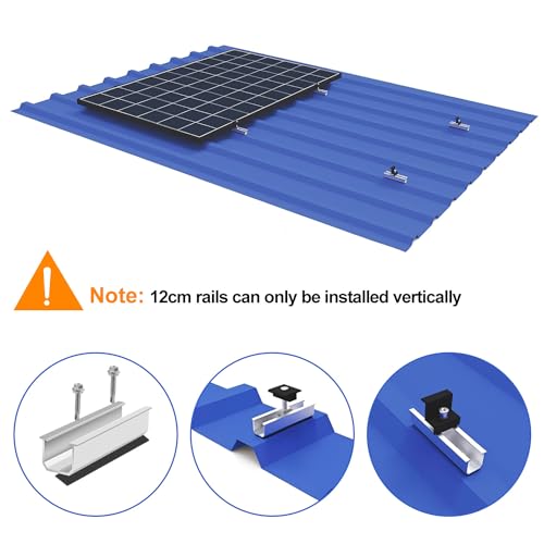 nutmanel Solar Panel Bracket, Solar Panel Mounting Kit, 30-35mm Adjustable Solar Panel Mounting Kit, Solar Photovoltaic for 2 Panels, with Nuts and Screws, Balcony Central Bracket