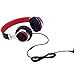 FOSTO Headphones, FT58 Stereo Foldable Headset Strong Low Bass Headphones with Microphone for iPhone, All Android Smartphones, PC, Laptop, Mp3/mp4, Tablet Earphones（Red