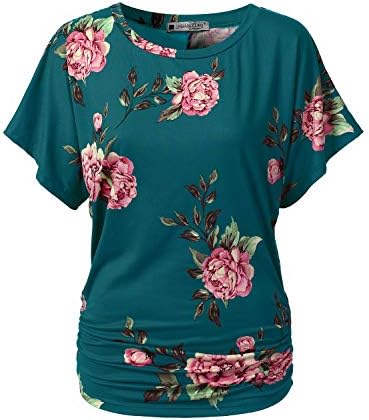 URBANCLEO Womens Short Sleeve Dolman Drape Top Shirts (Plus