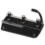 Martin Yale 325B Master Hole Manual Punch, 24 Sheets Capacity, Accepts 2 To 7 Punch Heads, Comes Standard With Three 9/32