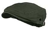 Men's Cotton Flat Cap Ivy Gatsby Newsboy Hunting Hat, Olive, One Size