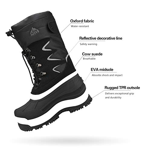 nortiv 8 men's insulated waterproof hiking winter snow boots