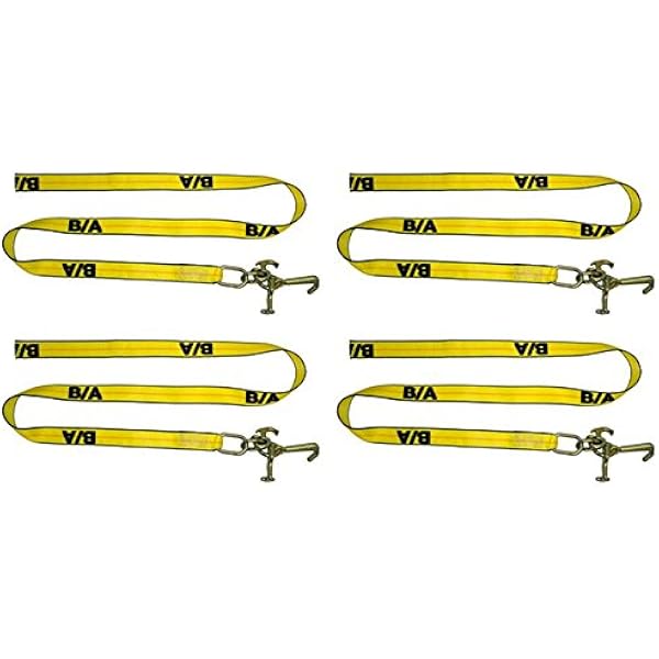 Amazon Com Ships In 1 To 2 Business Days Qty 4 Ba Products 38 100 S12 X4 12 Auto Tie Down Strap W R T Mini J Cluster Hook For Rollback Wrecker Car Hauler Trailer Automotive
