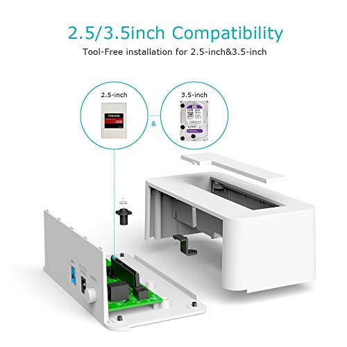 ineo USB3.1 Gen1 to SATA 2.5" or 3.5 inch SSD/HDD Docking Station with Free Type c Adapter [T3527-II+] - Thumbnail 2