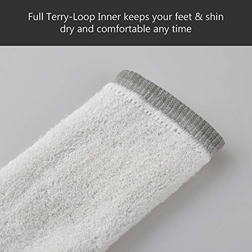 GKX Men's Merino Wool Moisture Wicking Outdoor Hiking Heavy Duty Work Cushion Crew Socks(Navy