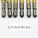 6 Pcs High Speed Steel HSS 4241 1/4 Inch Hex Shank Screw Thread Metric Tap Drill Bit M3/4/5/6/8/10 Combination Drill and Tap Set