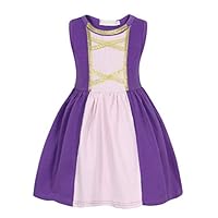 HenzWorld Rapunzel Costumes Princess Dresses Halloween Cosplay Birthday Party Mini Short Outfit Sleeveless 2-3 Years Purple