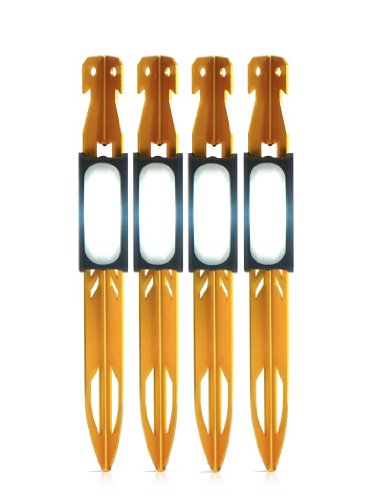 UCO StakeLight Tent Stake with LED Light and Emergency Strobe (Pack of 4)