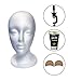 Styrofoam Mannequin Head with Female Face (Including Got 2b Ultra Glued Invincible Styling Hair Gel, Mannequin Wig Head Stand & Nude Beige Wig Caps) Wig Styling & Display Mannequin Kit