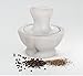 HIC Kitchen Mushroom Mortar and Pestle Spice Herb Grinder Pill Crusher Set, Solid Carrara Marble