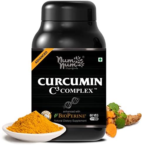 Curcumin Turmeric Root Extract Curcumin C3 Complex® Enhanced with BioPerine® Black Pepper Extract for Better apsorption Anti-inflammatory & Joint Health Supplement - 60 Veg Capsules