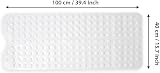 ANSIO Bath Mat Non Slip 100 x 40 cm White with Drain Holes view 3