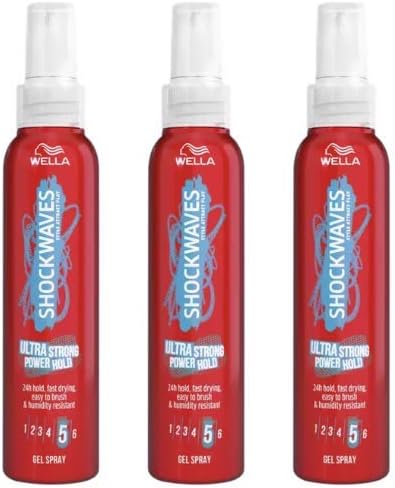 Candybay 3x Wella Shockwaves Ultra Strong Rock Hold 5 Gel Hair Spray 150ml