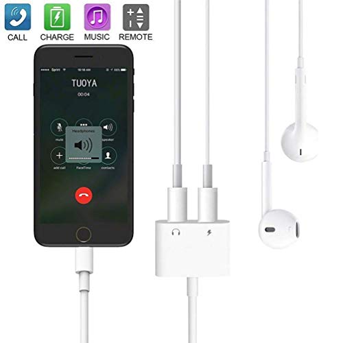 [Apple MFi Certified] Phone Splitter Adapter,Splitter Earphone Extender Adapter Music Charger Headphone Accessories for Phone X/8/8plus/7/7plus Support Music+Charge+Call+Volume Control Support iOS 12 - Thumbnail 3