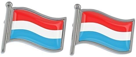 Luxembourg Wavy Flag Cufflinks in Gift Box