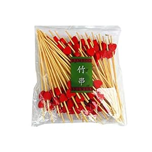 ZZALLL 100 Stks 12 cm Wegwerp Bamboe Hart Spiesjes Fruit Dessert Cake Teken Cocktail Picks Leuke Voedsel Sticks Buffet…
