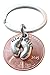 JewelryEveryday Baby Feet Charm Layered Over 2015 Penny Keychain; Mother's Keychain, Father's Keychain