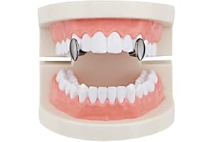 canjoyn 2PC Vampire Dracula Grillz Cap for Your Teeth Grillz Men Women Hip Hop Jewelry Gift Cosplay Accessory