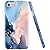 JAHOLAN White Marble Design Clear Bumper Glossy TPU Soft Rubber Silicone Cover Phone Case Compatible with iPhone 7 iPhone 8 iPhone 6 6S