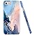 JAHOLAN White Marble Design Clear Bumper Glossy TPU Soft Rubber Silicone Cover Phone Case Compatible with iPhone 7 iPhone 8 iPhone 6 6S