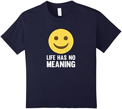 Kids Life Has No Meaning Smiley Face Emoji T-Shirt 4 Navy