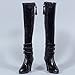 MagiDeal 1:6 Black Zip Up Knee-high Boots Shoes for 12'' Hot Toys Phicen Action Figure