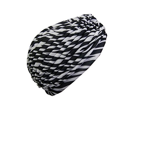 Zebra Turban Twist Pleated Hair Wrap Stretch Turban Womens Head Cover