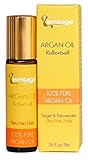 Argan Oil Rollerball - 100% Pure, Organic, Cold Pressed Moroccan Argan Oil in a Roll-on. Argan Oil Treatment for Hair, Skin, Nails .33 fl oz. Anti-Aging.